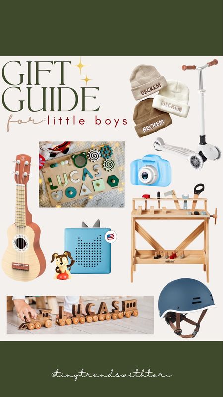 Gift ideas for little boys 🎁 

Toddler boy gift ideas, scooter, personalized gifts, helmet, toddler camera, ukulele, tonies box, Christmas gift ideas 

#LTKfamily #LTKGiftGuide #LTKkids