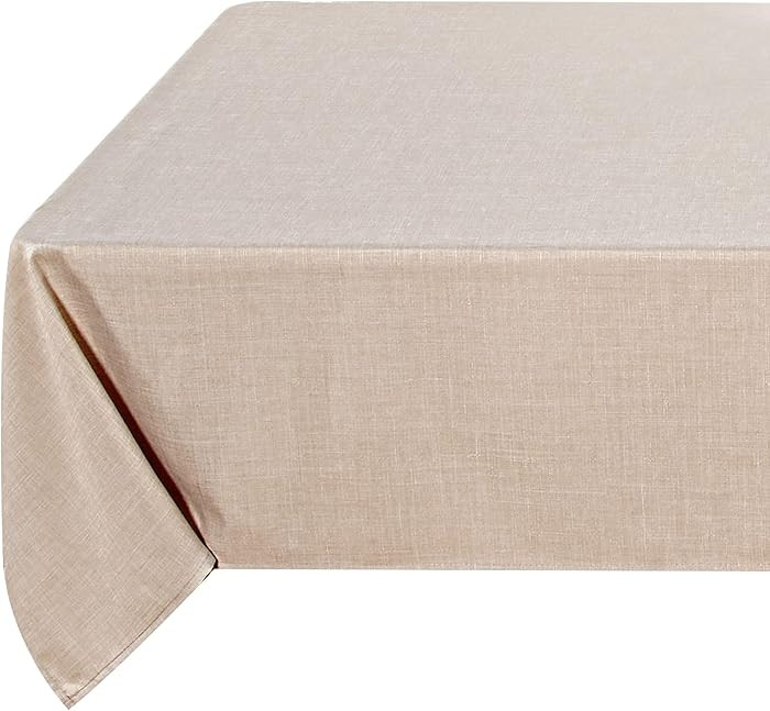Fitable Linen Textured Tablecloth Washable Fabric Rectangle Table Cloth for 8 Foot Tables, Holida... | Amazon (US)
