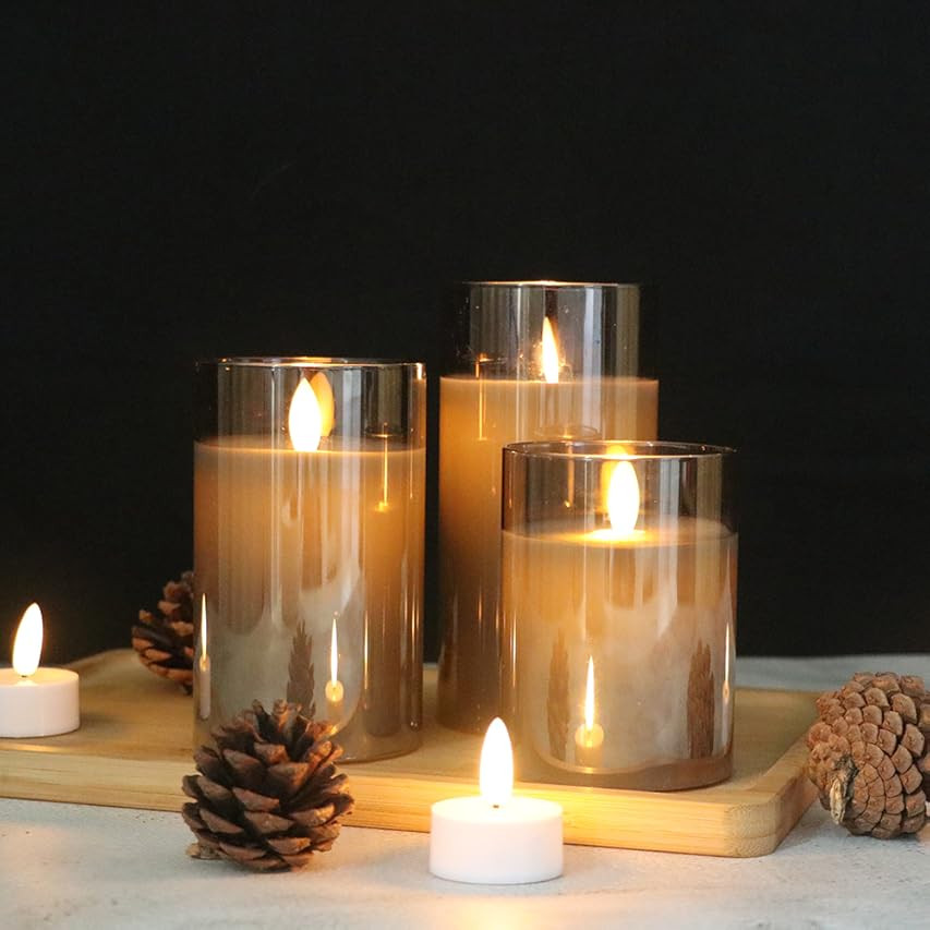 GenSwin LED Flameless Flickering Battery Operated Candles with 10-Key Remote Control, Real Wax Movin | Amazon (US)