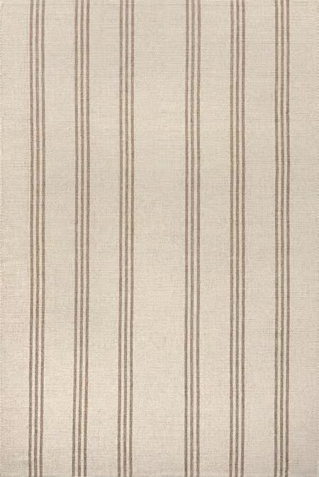Ivory Hawthorn Striped Wool 10' x 14' Area Rug | Rugs USA