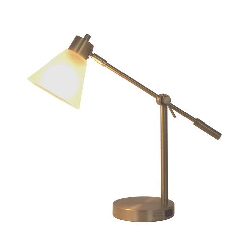 Articulated Task Lamp with Outlet Frosted Shade - Threshold™ | Target