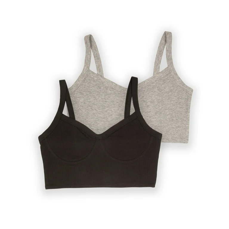 No Boundaries Women's Sleeptimates Triangle Bralette, 2-Pack | Walmart (US)