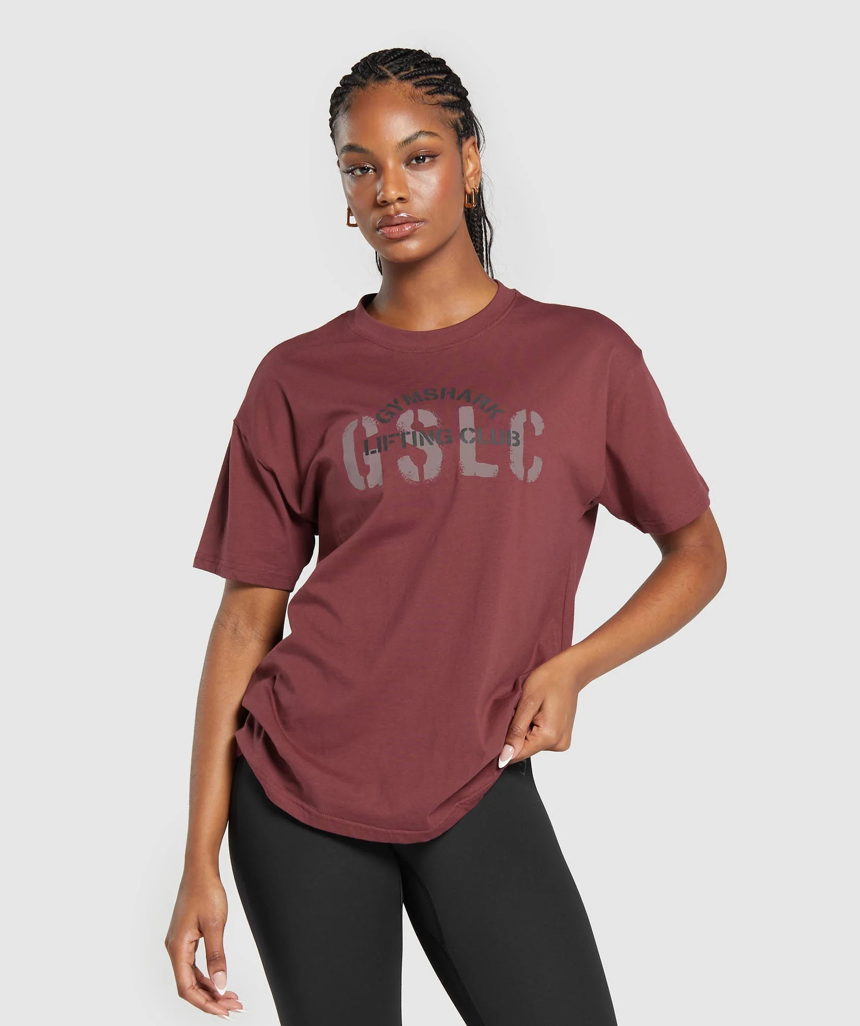 Gymshark Built Oversized T-Shirt - Washed Burgundy | Gymshark US