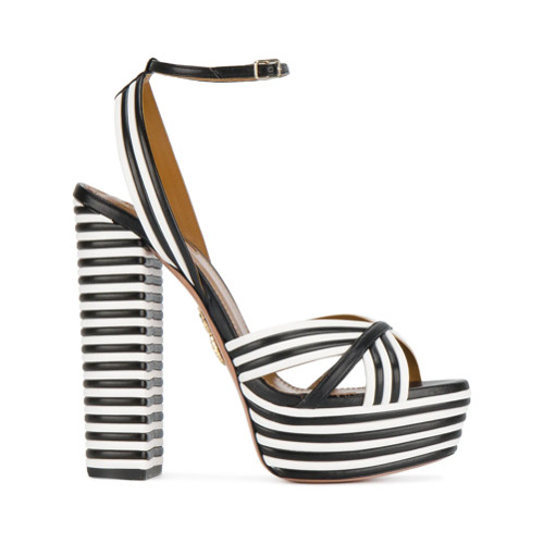 Aquazzura Sandália 'Sundace 140' - Preto | FarFetch BR