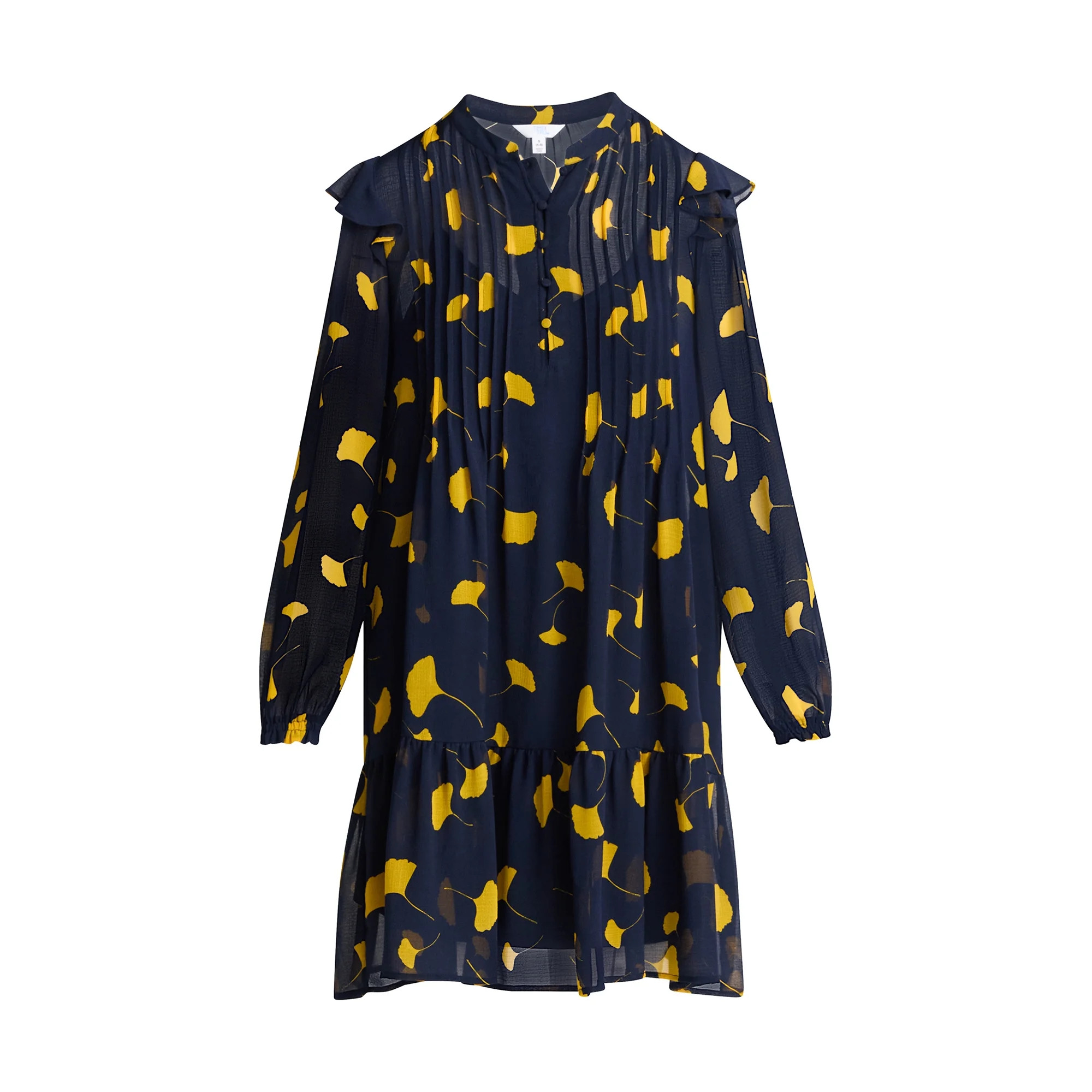 Time and Tru Women's Pintuck Mini Dress with Long Sleeves, Sizes XS-XXXL | Walmart (US)