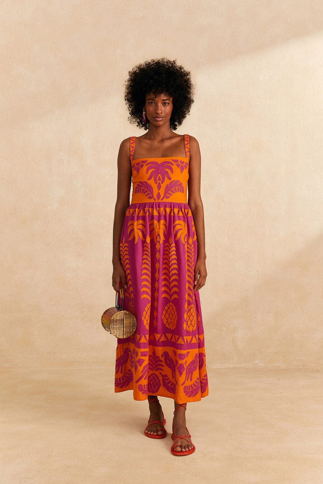 Orange Pineapple Love Cutwork Dress | FarmRio