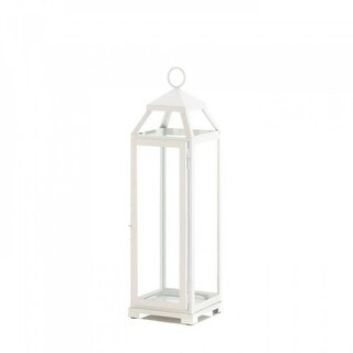 Large Country White Open Top Lantern - White | Bed Bath & Beyond