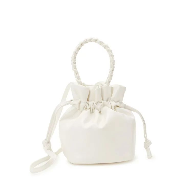 No Boundaries Women's Bucket Crossbody Handbag, Pearlized White | Walmart (US)