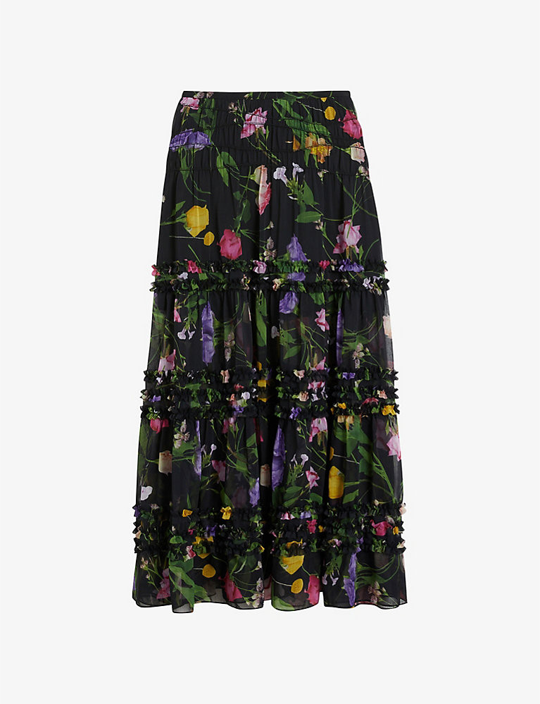 Thieaa floral-print tiered recycled-polyester maxi skirt | Selfridges