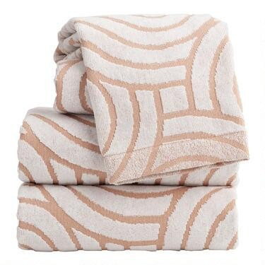 Hazel And White Sculpted Arch Camila Towel Collection | World Market