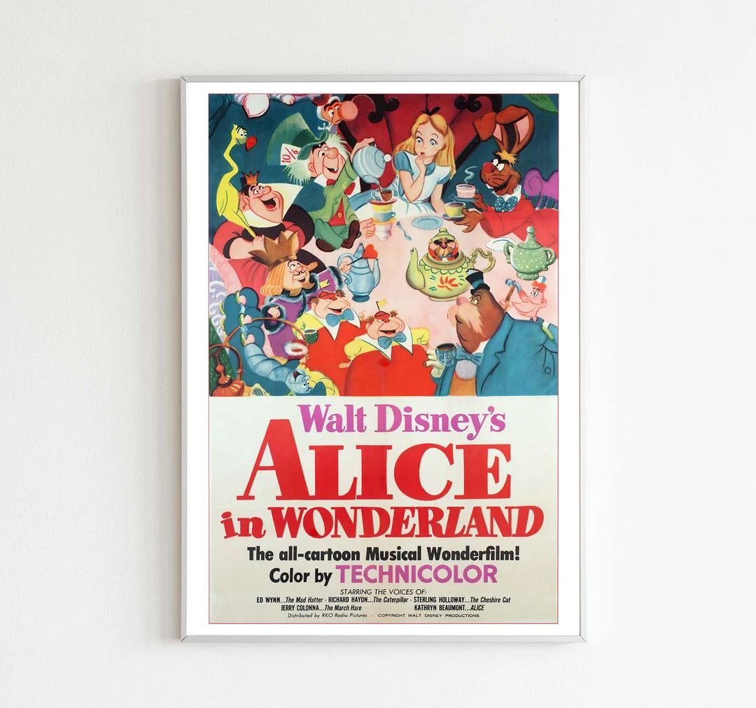 Alice in Wonderland Vintage Movie Poster Downloadable Art - Etsy | Etsy (US)