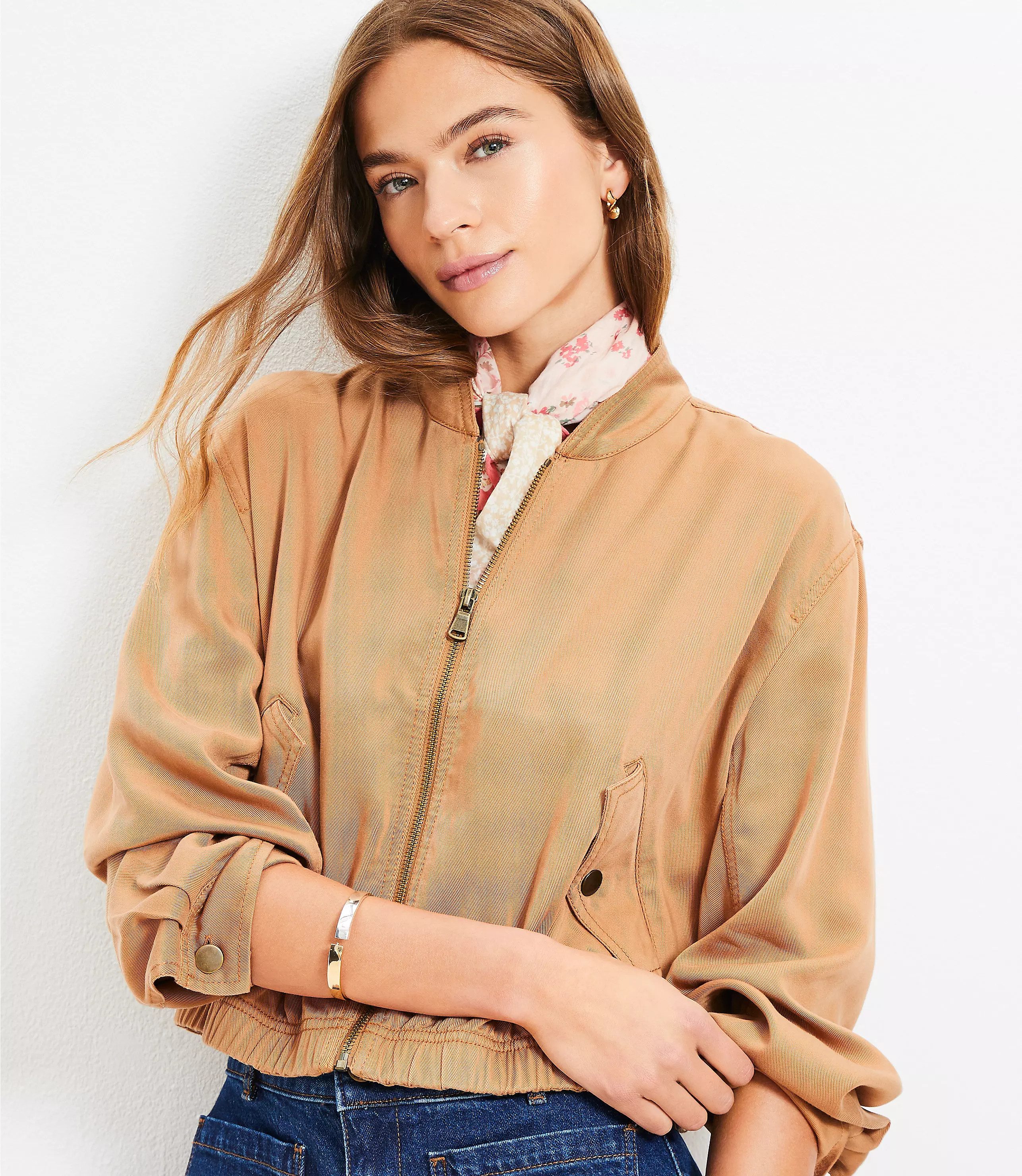 Twill Bomber Jacket | LOFT