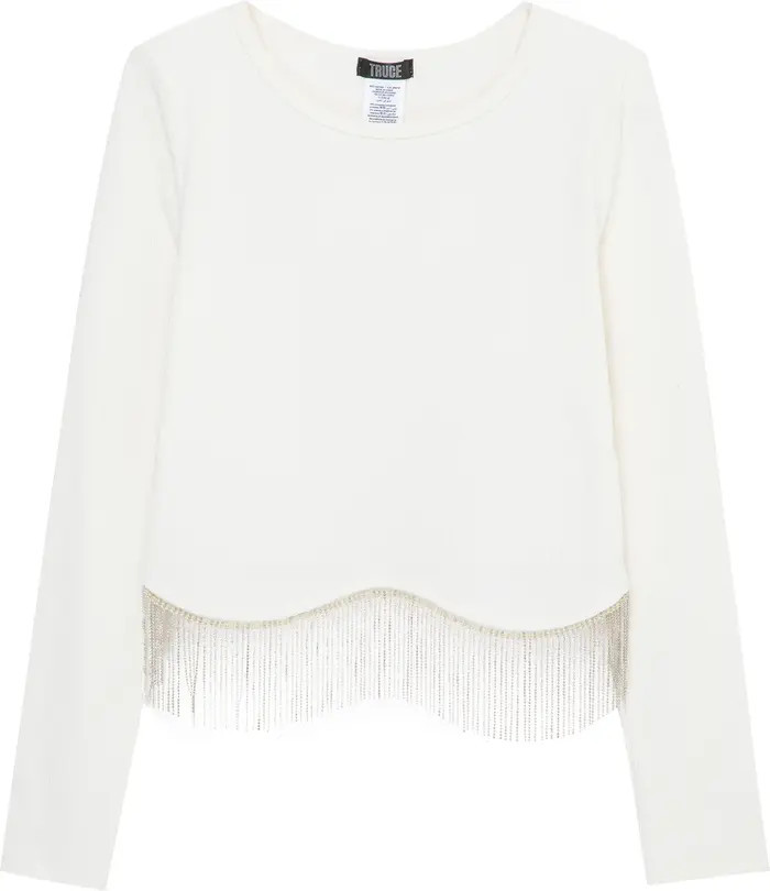 Truce Kids' Fringe Embellished Long Sleeve T-Shirt | Nordstrom | Nordstrom