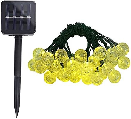 AIDDOMM Solar String Lights Outdoor 30 LEDs, Crystal Balls, Waterproof, Warm White, 21 Feet, 2 Mo... | Amazon (US)