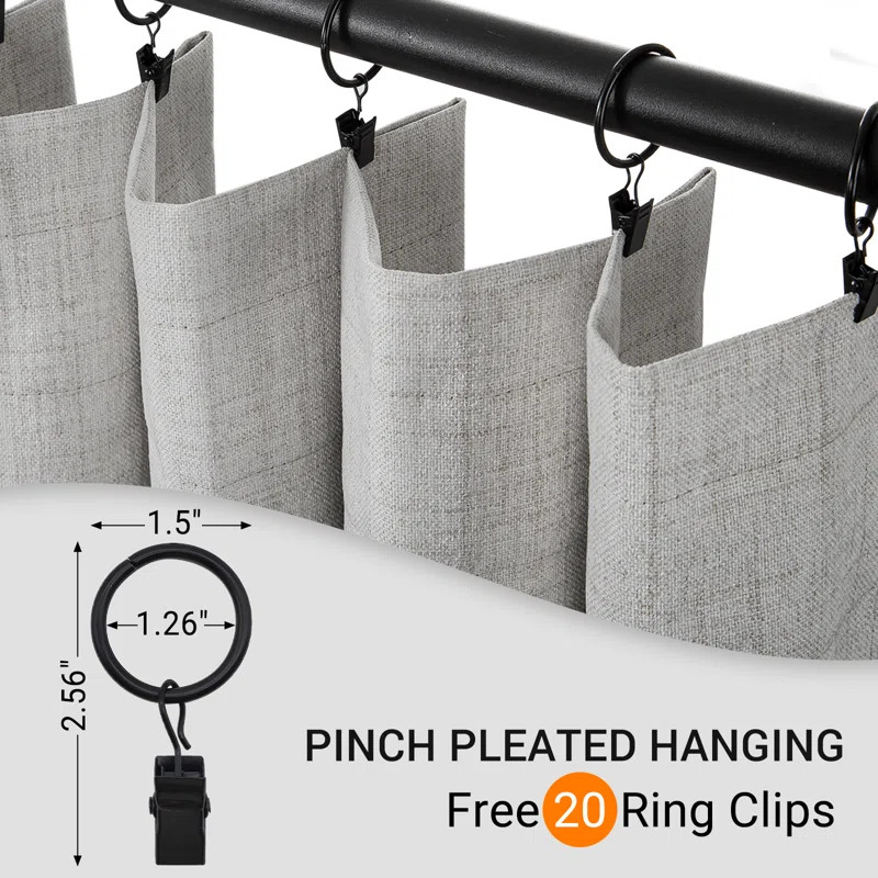 Birglinde Blackout Curtains Linen Textured 100% Blackout Drapes for Bedroom Living Room Curtains ... | Wayfair North America