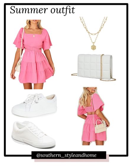 Amazon summer dress. This dress is perfect for dressing up or dressing down. Comes in lots of color options. Loving the white sneaker trend! 

#LTKunder50 #LTKshoecrush #LTKtravel