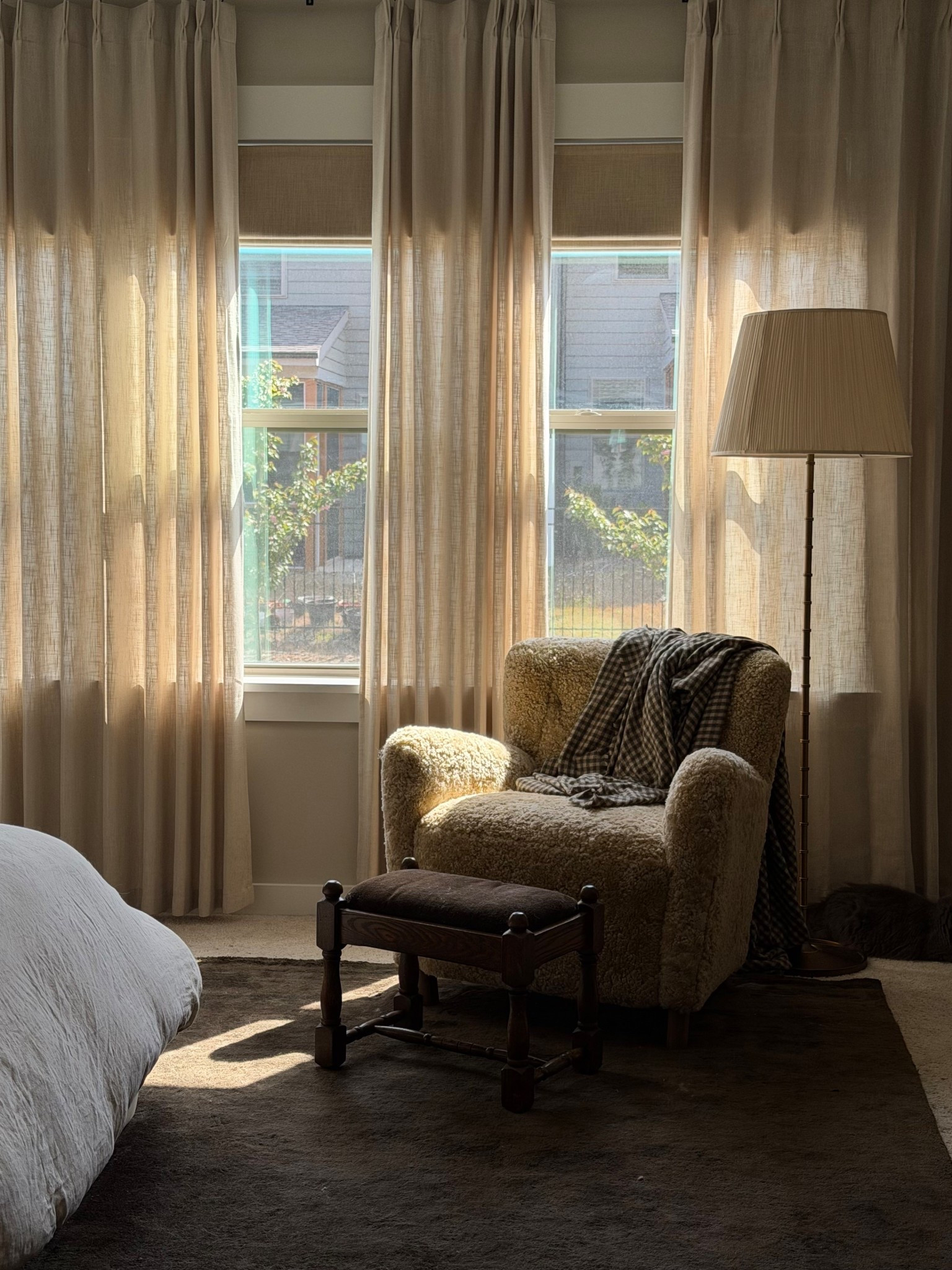 bedroom corner 

chair: maiden home stool: vintage throw: zara home 

#LTKHome