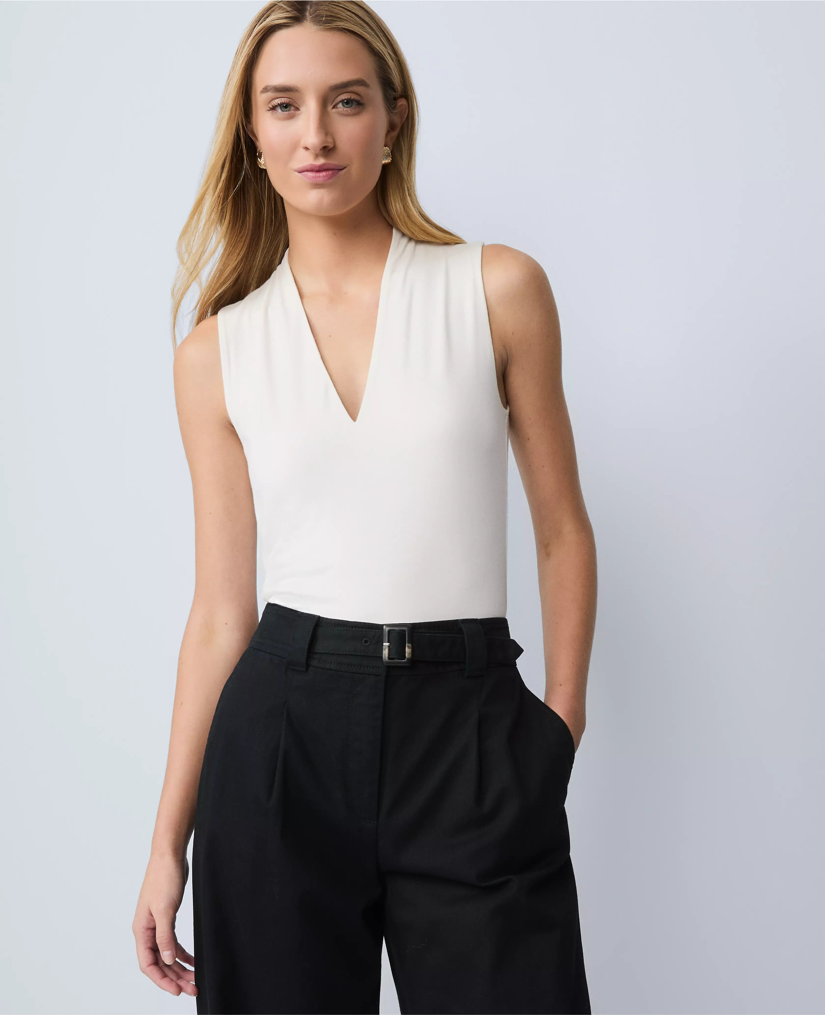 Sleeveless V-Neck Top | Ann Taylor