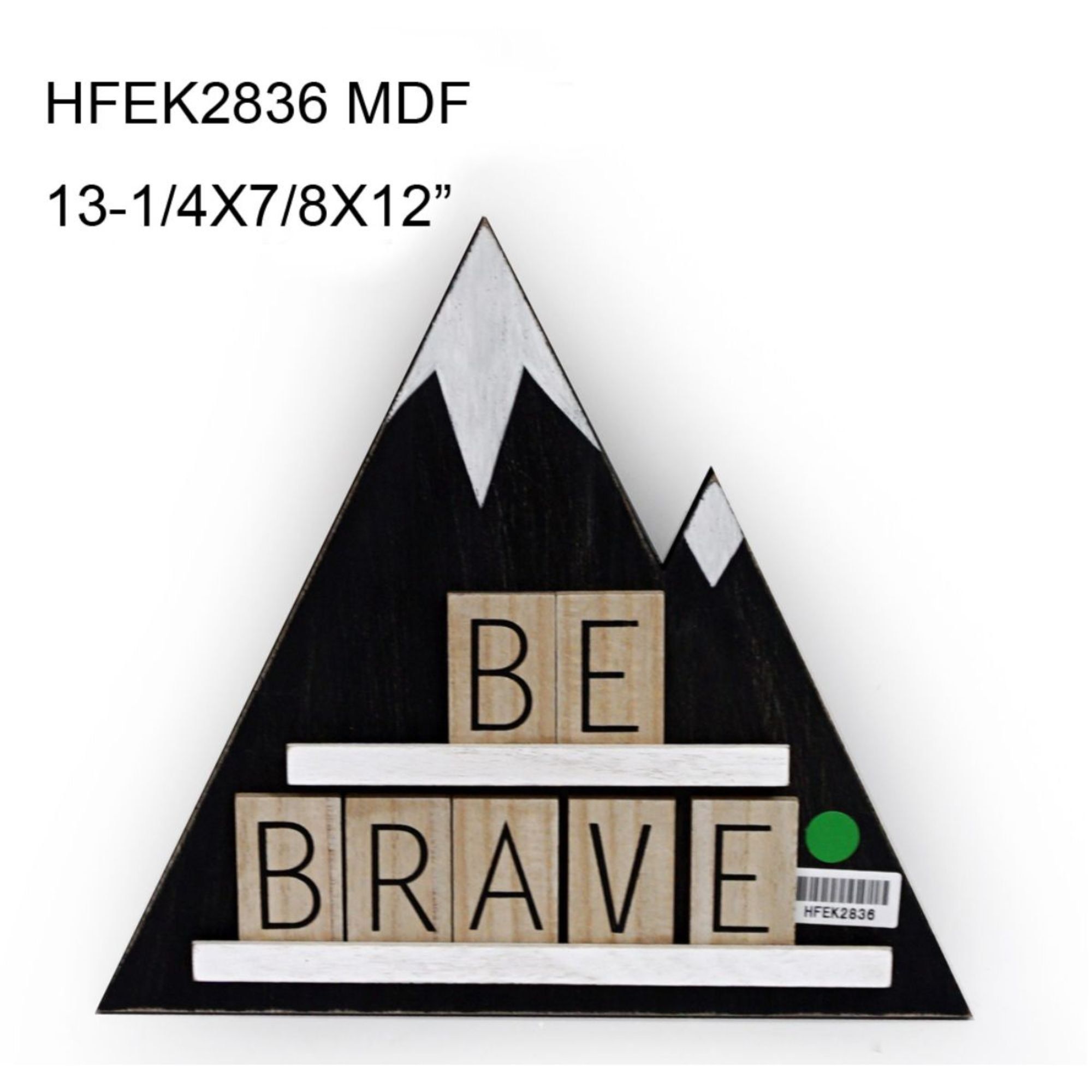 13.5" Black and Brown "Be Brave" Decorative Triangular Wall Sign | Walmart (US)