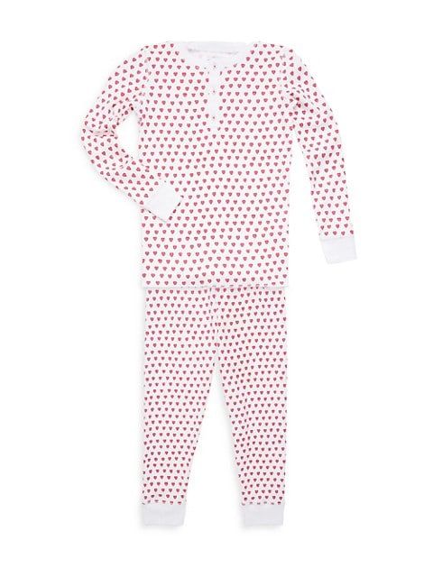 Baby's, Little Kid's & Kid's Two-Piece Hearts Cotton Pajama Top & Pants Set | Saks Fifth Avenue