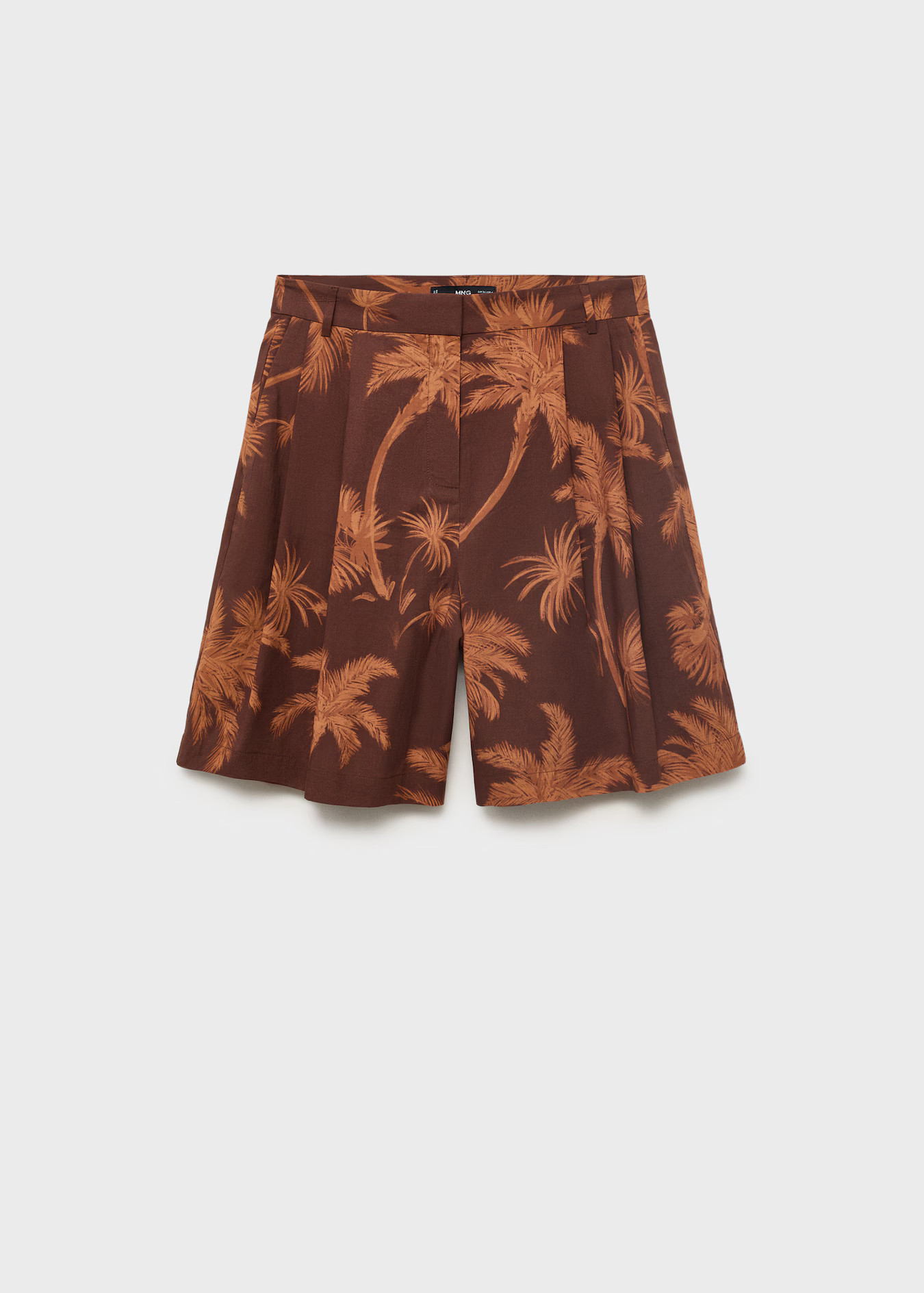 Cotton bermuda shorts with palm-tree print | Mango (US/MX/AU)