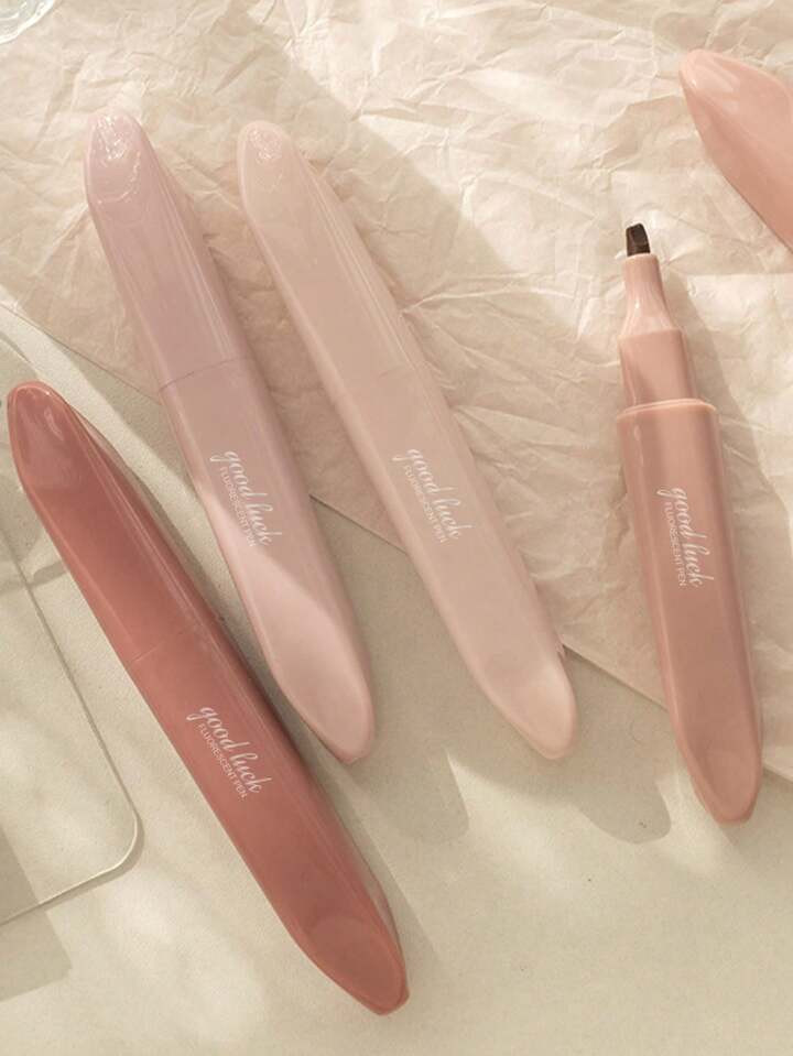 4pcs Highlighter Marker Pen, Chisel Tip, Water Based Ink, Quick Dry, No Bleed, Smooth Pen Barrel,... | SHEIN