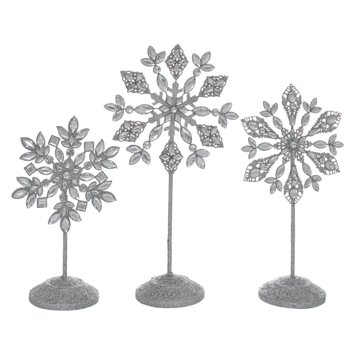 August & Leo Crystal Snowflake Stand - Set of 3 - 20113561 | HSN | HSN