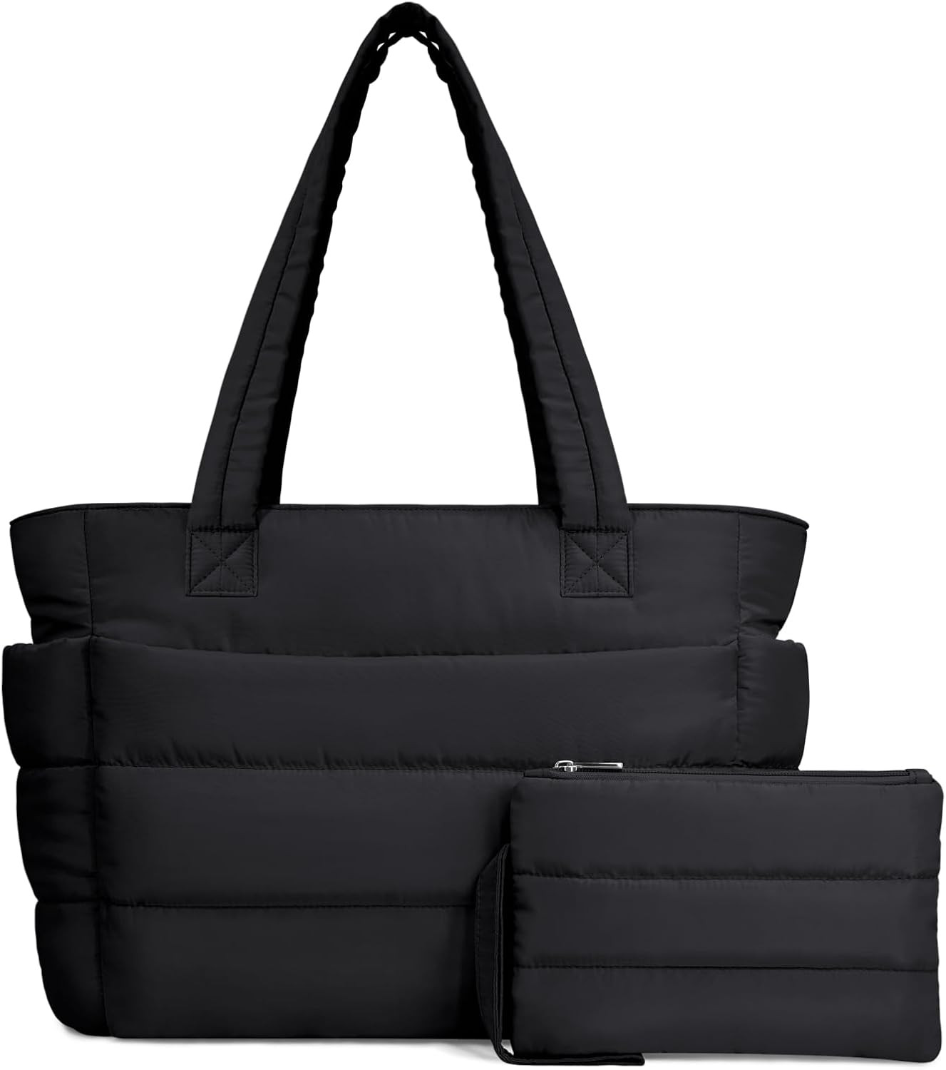 TOPDesign Puffer Tote Bag for Women, Lightweight Puffy Handbag with Compartments, Quilted Shoulder Bag for Work, Travel, Gym | Amazon (US)