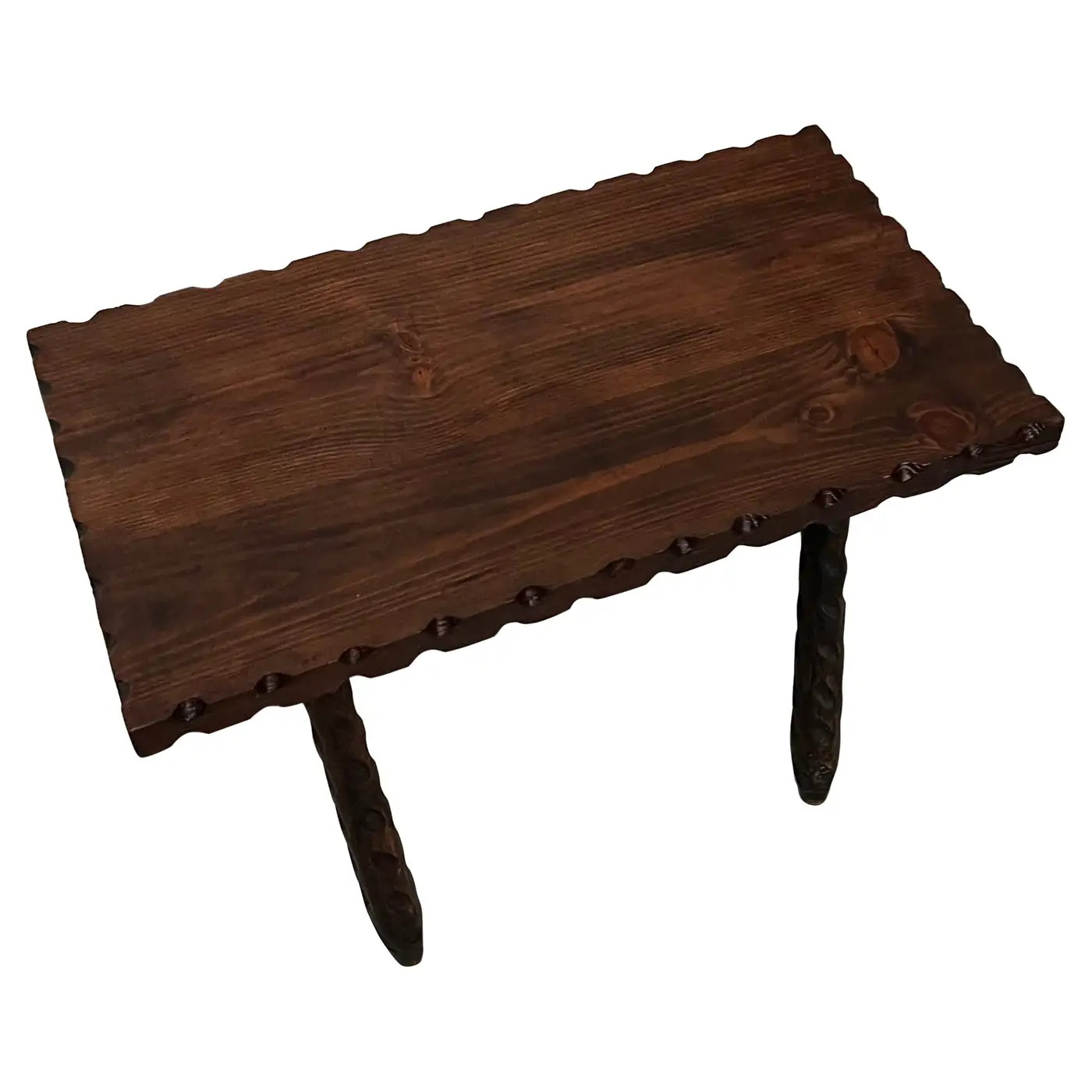 French brutalist coffee table, turned legs, circa 1960 | 1stDibs