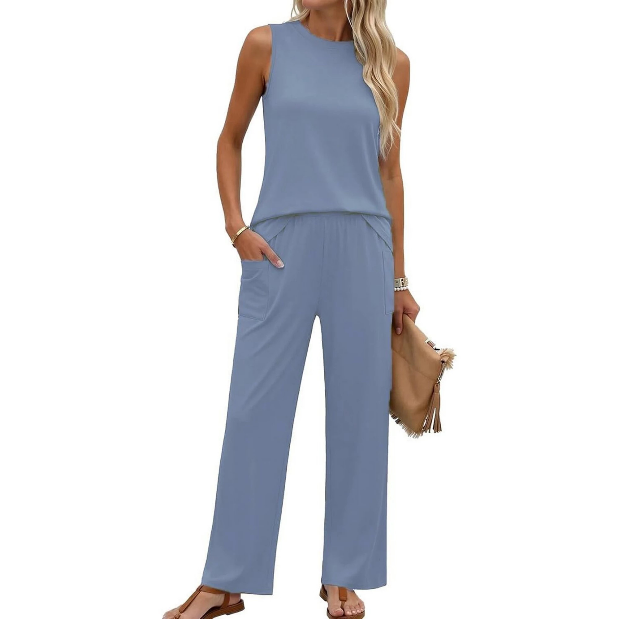 Ekouaer Two Piece Sets for Women Summer Outfits Lounge Tank Tops and Pants Vacation Travel Outfit... | Kohl's
