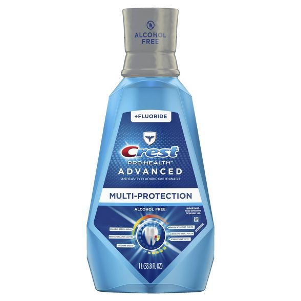 Crest Pro-Health Advanced Mouthwash Alcohol Free Multi-Protection Fresh Mint - 33.8 fl oz | Target