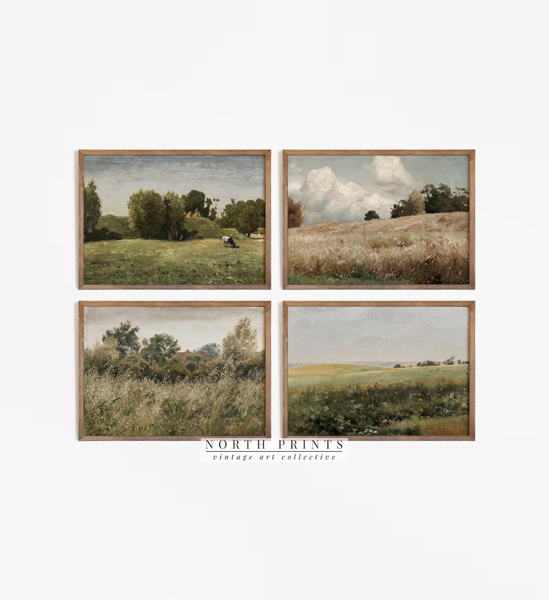 Country Landscape Gallery Wall Print Set | Vintage Paintings | PRINTABLE | S4-9 | Etsy (US)