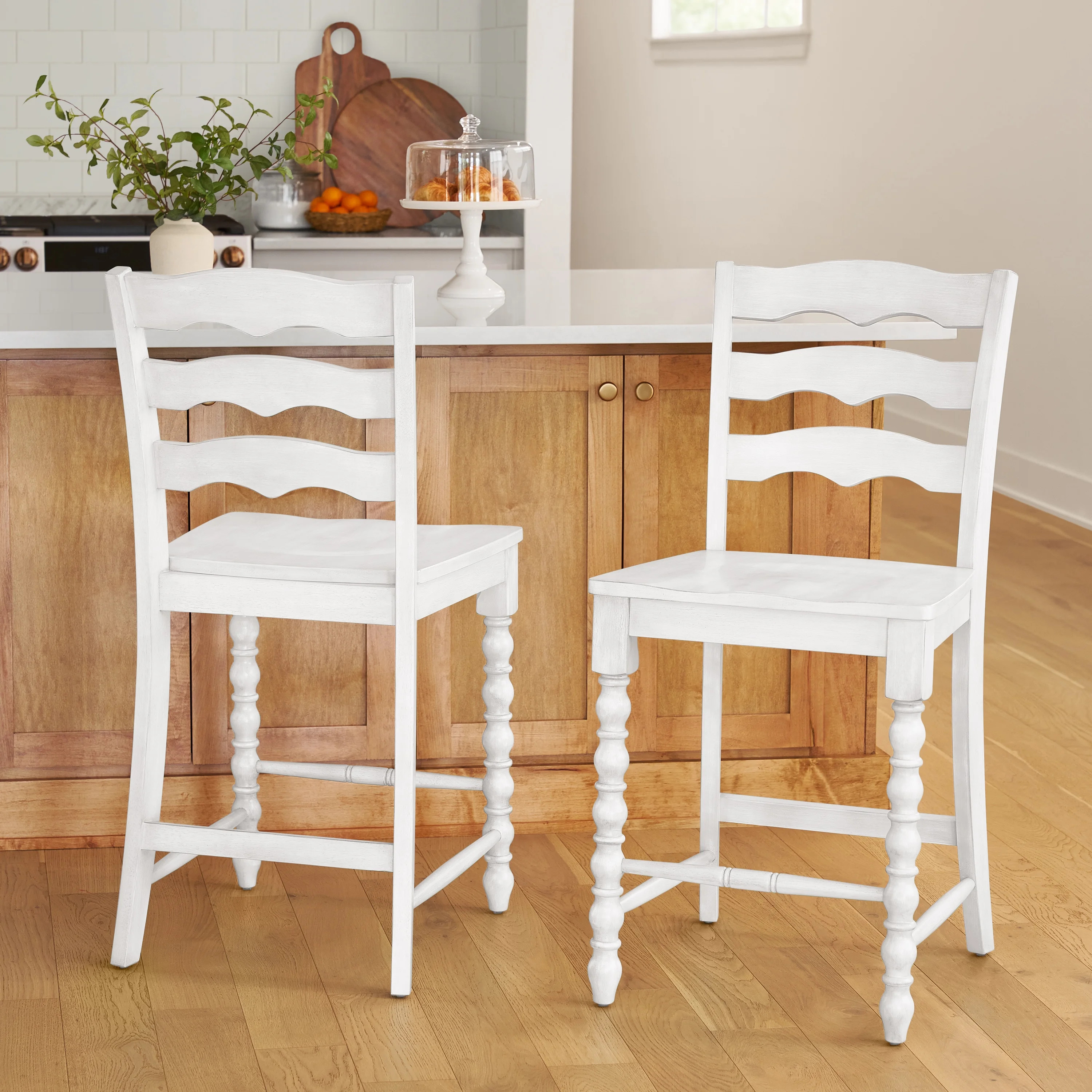 Pioneer Woman Harper Counter-height Wood Stools, 2 Pack, White | Walmart (US)