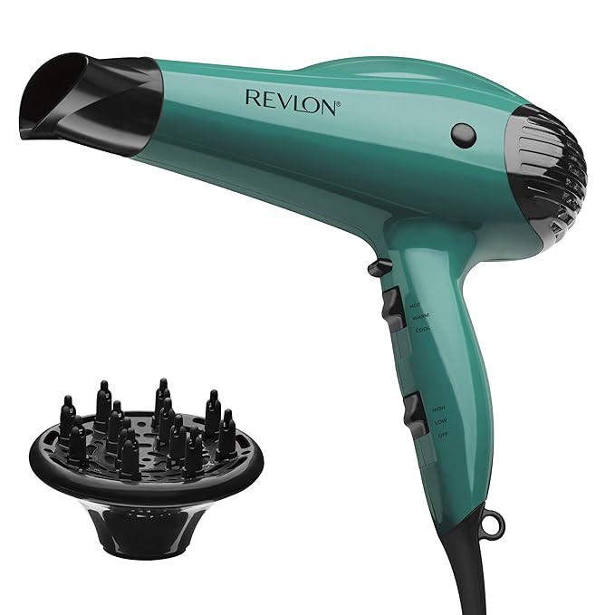 Revlon Volume Booster Hair Dryer | 1875W for Voluminous Lift and Body, (Green) | Amazon (US)