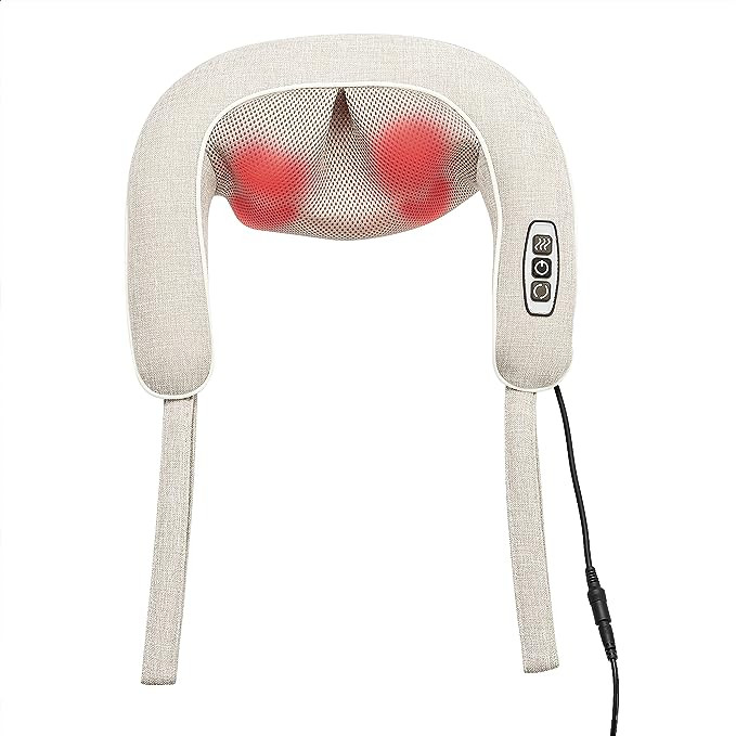 Amazon.com: Amazon Basics Shiatsu Neck and Shoulder Massager with Infrared Heat and Deep Kneading... | Amazon (US)