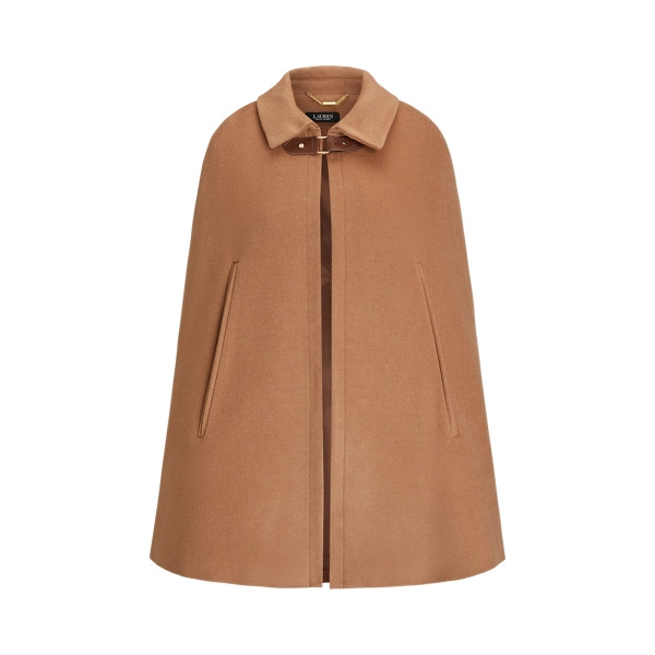 Faux-Leather-Trim Wool-Blend Cape | Ralph Lauren (UK)