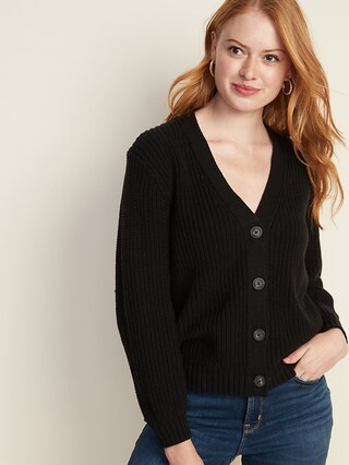 Shaker-Stitch V-Neck Cardigan for Women | Old Navy (US)