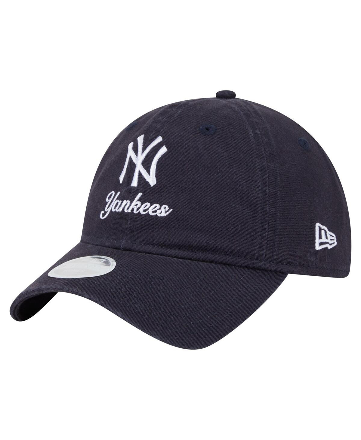 New Era Women's Navy New York Yankees Preppy Team 9TWENTY Adjustable Hat - Navy | Macy's