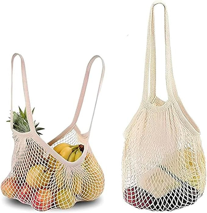 2Pcs grocery net bag,String Bag,Net Bag Fruit Bags,Reusable Net String Shopping Bags Mesh Produce... | Amazon (UK)
