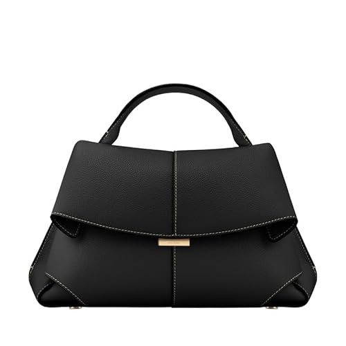 Generic French POLENE niche design first-layer cowhide fashion pleated shoulder handbag (black) | Amazon (US)