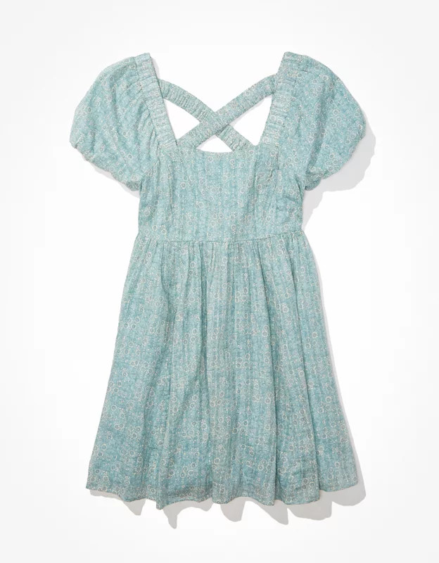 AE Puff-Sleeve Mini Dress | American Eagle Outfitters (US & CA)
