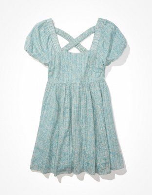 AE Puff-Sleeve Mini Dress | American Eagle Outfitters (US & CA)