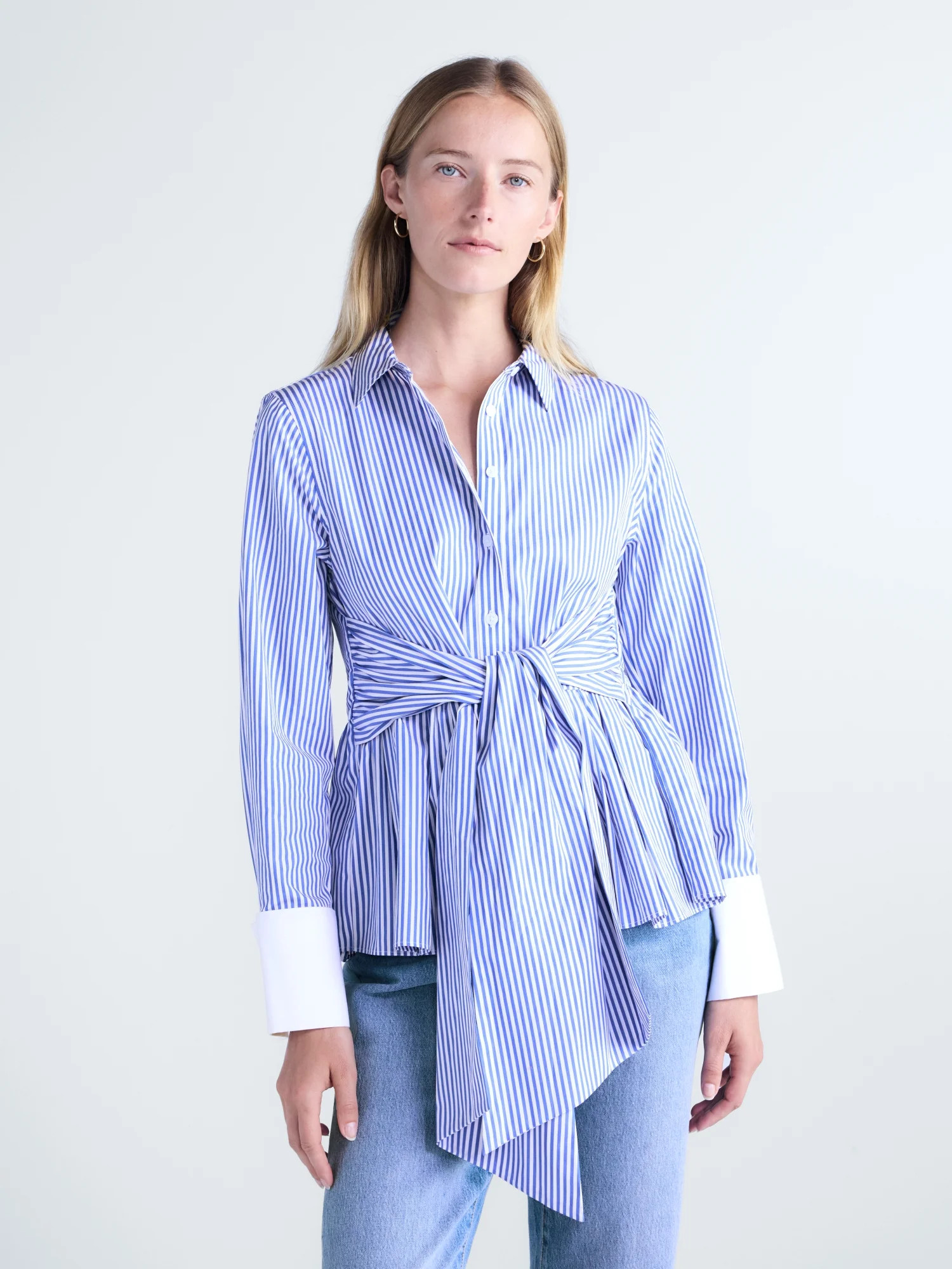 Free Assembly Women's and Women's Plus Peplum Button Front Cotton Shirt, Sizes XXS-4X | Walmart (US)