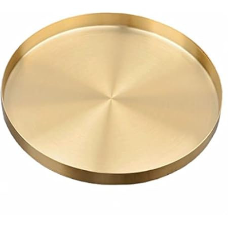 Gold Round Storage Trays, Stainless Steel Metal Presentation Plates, Decorative Storage Organizer Se | Amazon (US)
