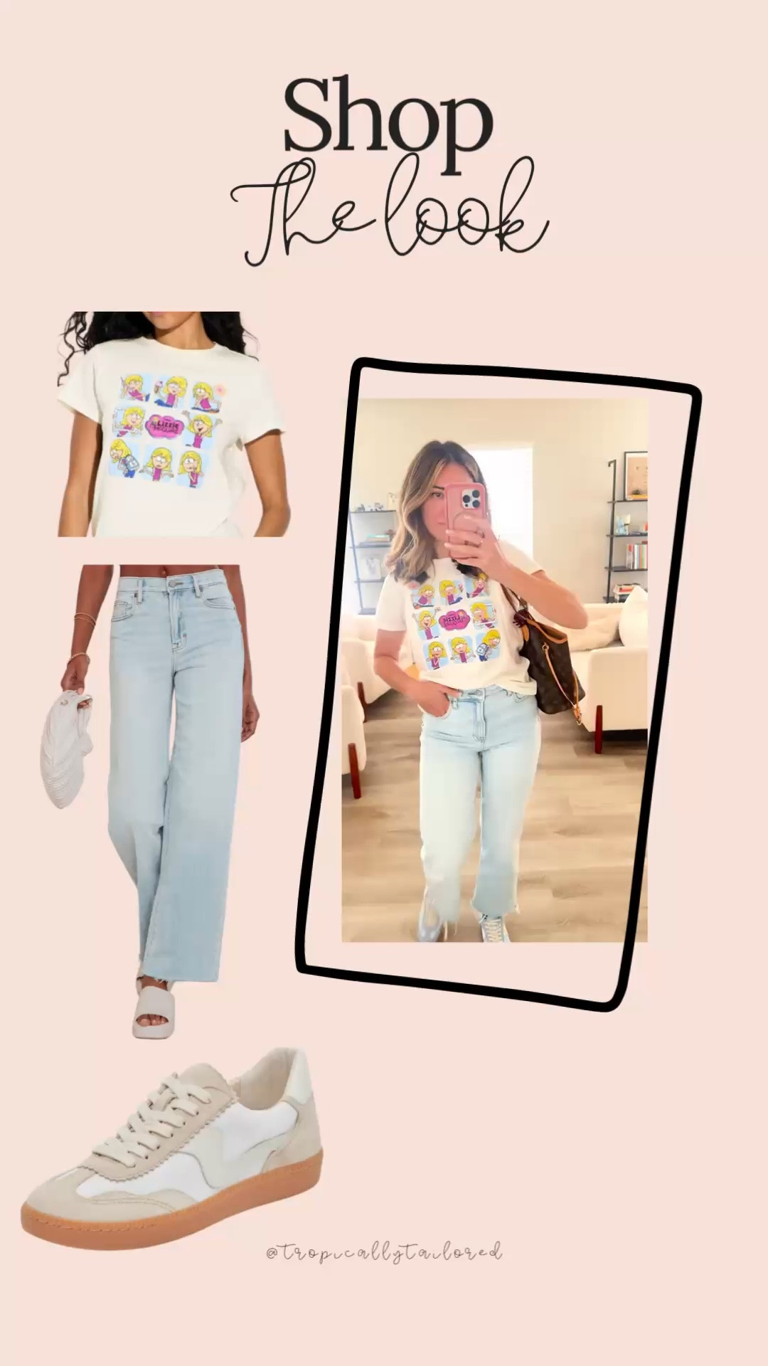 Lizzie fans need this! The cutest tee and jean look
