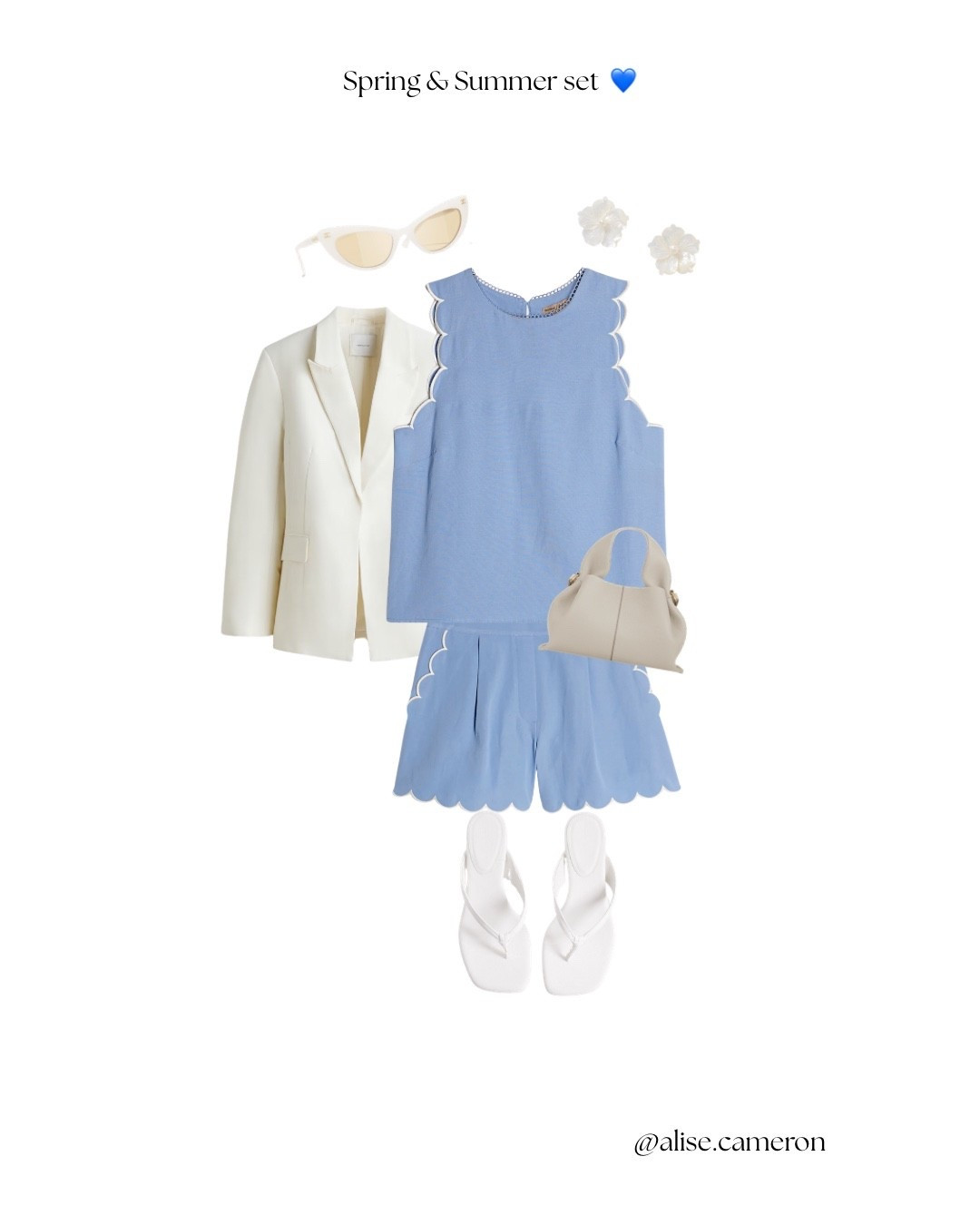 Soft blue set styled with a cream blazer 🤍 perfect for spring days, holidays & lunch dates. 💙

#LTKspring #LTKstyletip #LTKuk