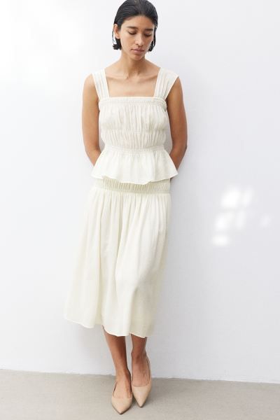 Smocked-waist Crêpe Skirt | H&M (US + CA)