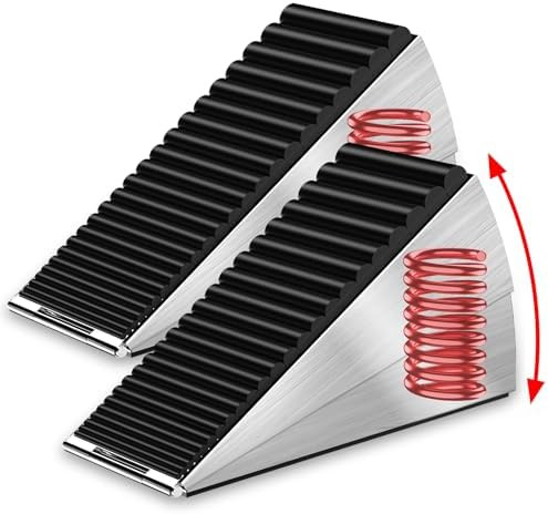 2 Pack Heavy Duty Door Stoppers for Bottom of Door, 3 Inches High Adjustable Spring Large Door St... | Amazon (US)