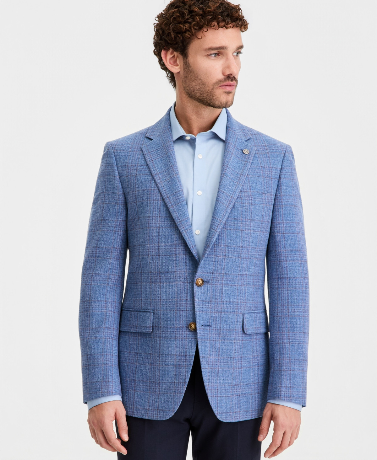 Ted by Ted Baker Men's Blue Plaid Modern-Fit Blazer - BLUE | Macy's