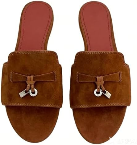 Designer Womens Sandals Trending Flat Sandals for Women 2026 Suede Charms Sandals | Amazon (US)